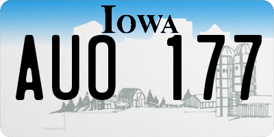 IA license plate AUO177