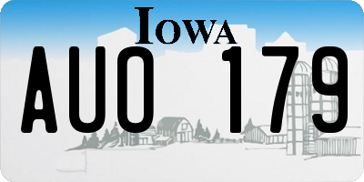 IA license plate AUO179
