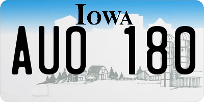 IA license plate AUO180