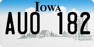 IA license plate AUO182