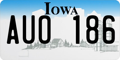 IA license plate AUO186