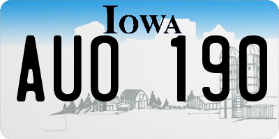 IA license plate AUO190