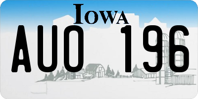 IA license plate AUO196