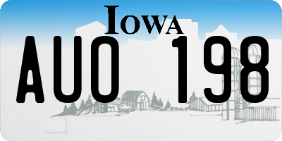 IA license plate AUO198