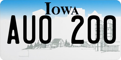 IA license plate AUO200