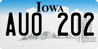 IA license plate AUO202