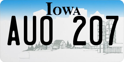 IA license plate AUO207