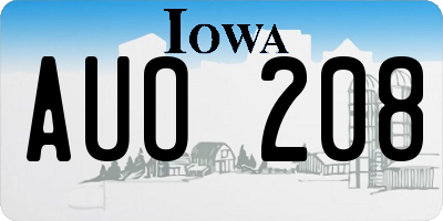 IA license plate AUO208