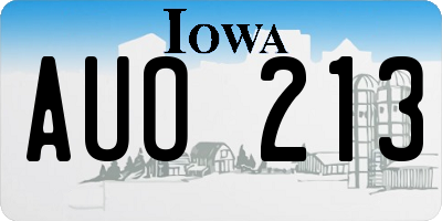 IA license plate AUO213