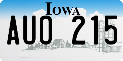 IA license plate AUO215