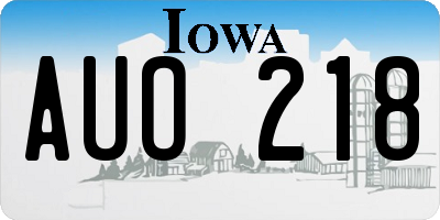 IA license plate AUO218