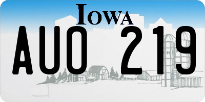 IA license plate AUO219