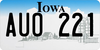 IA license plate AUO221
