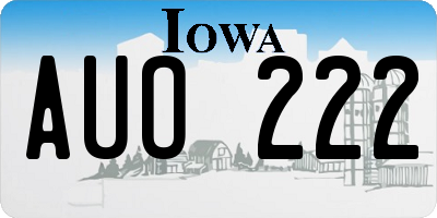 IA license plate AUO222