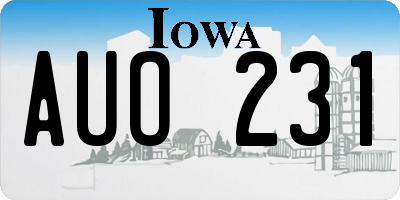IA license plate AUO231