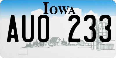 IA license plate AUO233