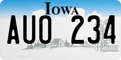 IA license plate AUO234