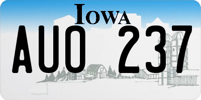 IA license plate AUO237