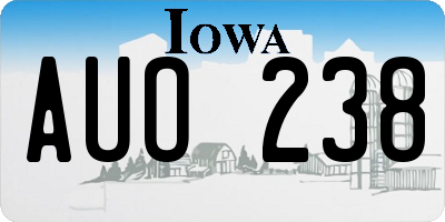 IA license plate AUO238