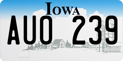 IA license plate AUO239