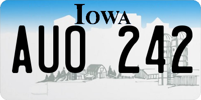 IA license plate AUO242