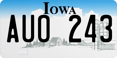 IA license plate AUO243