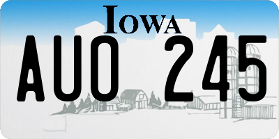IA license plate AUO245