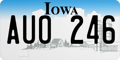 IA license plate AUO246