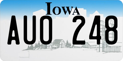 IA license plate AUO248