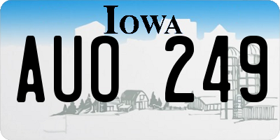 IA license plate AUO249