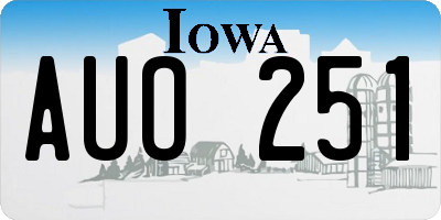 IA license plate AUO251