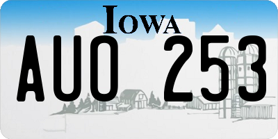 IA license plate AUO253