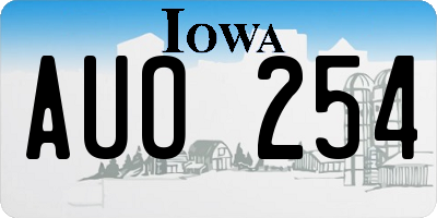 IA license plate AUO254