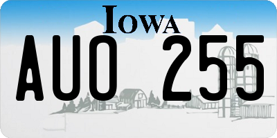 IA license plate AUO255