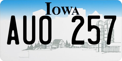 IA license plate AUO257