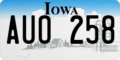 IA license plate AUO258