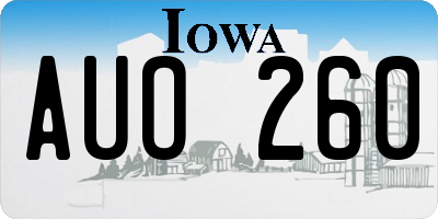 IA license plate AUO260