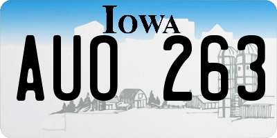 IA license plate AUO263