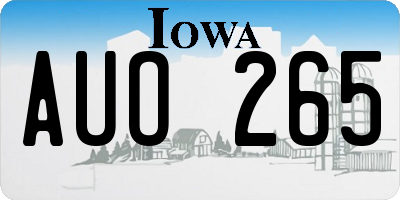 IA license plate AUO265