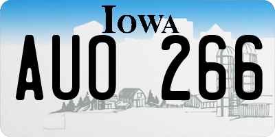 IA license plate AUO266