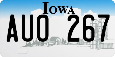IA license plate AUO267