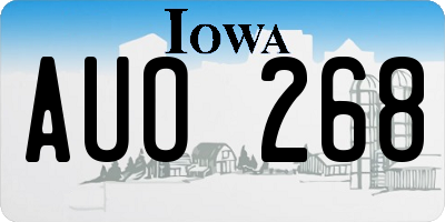 IA license plate AUO268