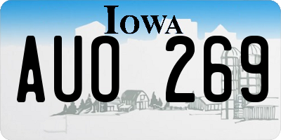 IA license plate AUO269