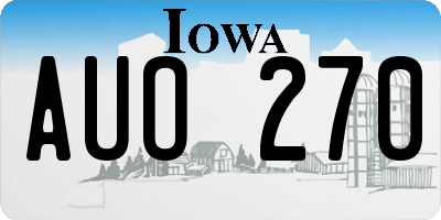 IA license plate AUO270