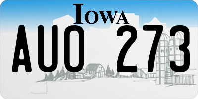 IA license plate AUO273
