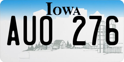 IA license plate AUO276
