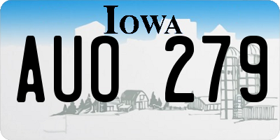 IA license plate AUO279