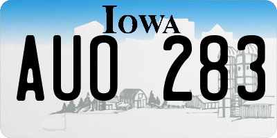 IA license plate AUO283