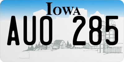 IA license plate AUO285