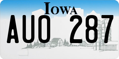 IA license plate AUO287